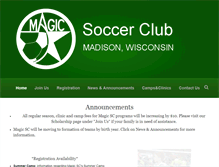 Tablet Screenshot of magicsoccer.org